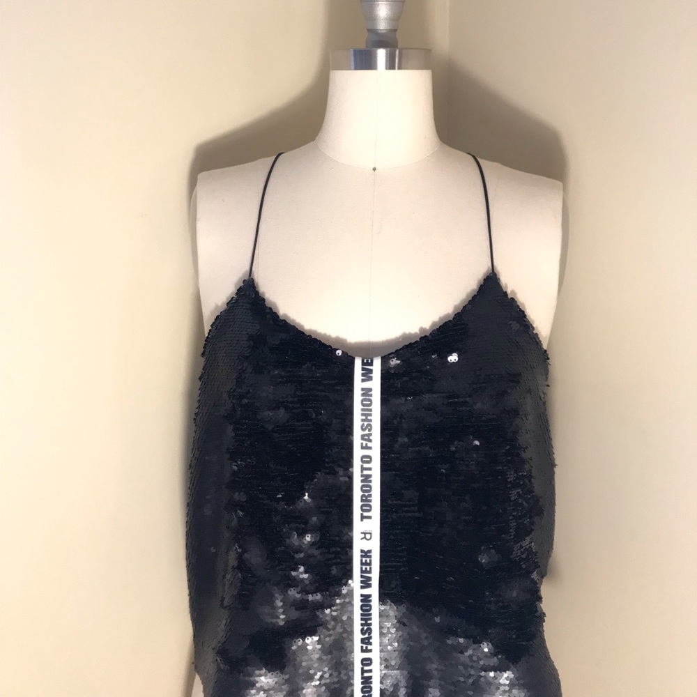 Flipped Forever 21 black sequin top. Size M.